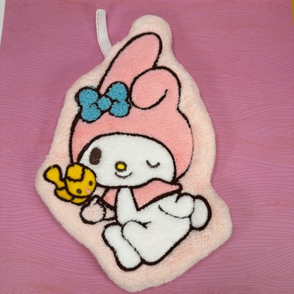 My Melody Plush Washcloth Sanrio Pink‎ Yellow Bow Kawaii Cute Face Towel